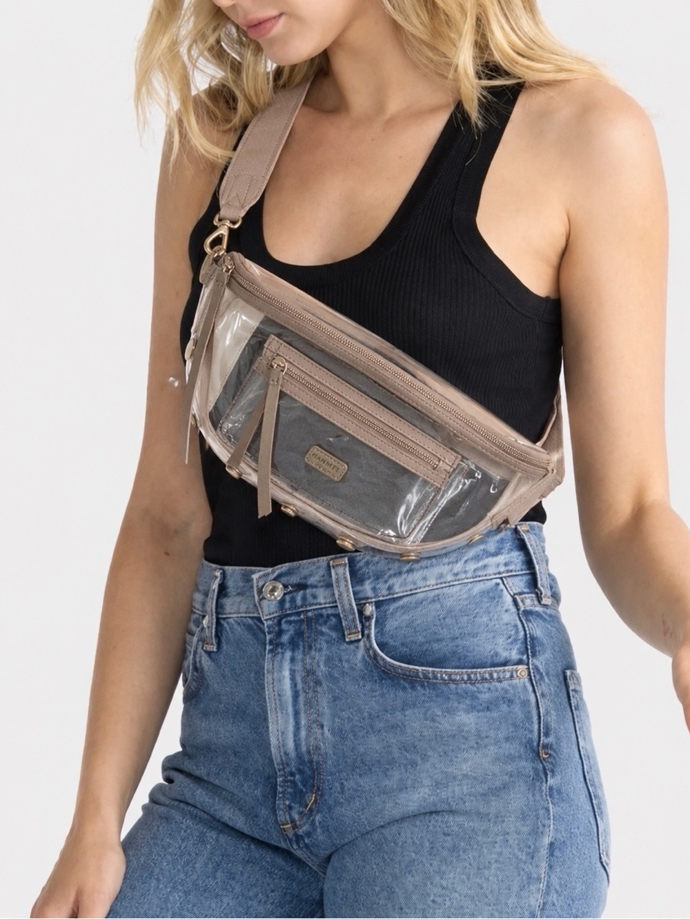 Hammitt Charles Crossbody Clear PewterBrushed Silver Waist Bag Crossbody Stadium